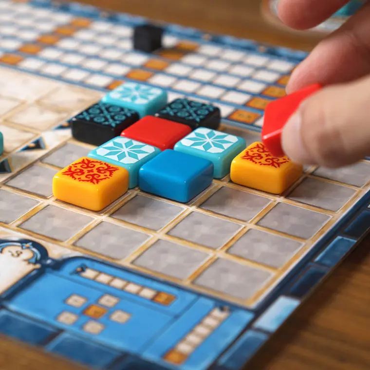 Un tablero de jugador con los azulejos colocados