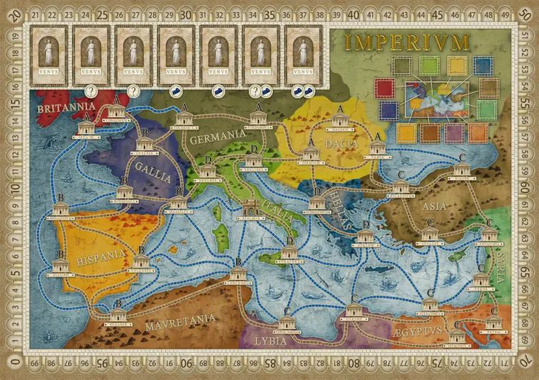 El mapa Imperium, una cara de un tablero
