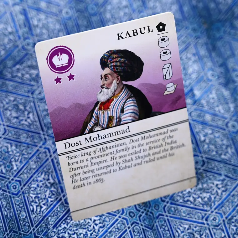 La carta de Dost Mohammad sobre el mapa